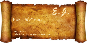 Eck János névjegykártya