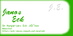 janos eck business card